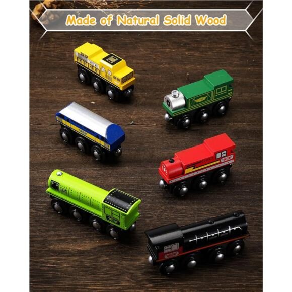Wooden Train Set Accessories, Magnetic Toy Car Set (10 PCS) - Picture 5 of 7